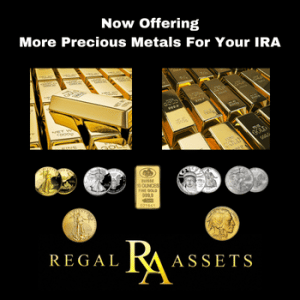 photo of precious metals being offered with Regal Assets IRA