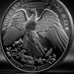 An eagle on a silver coin